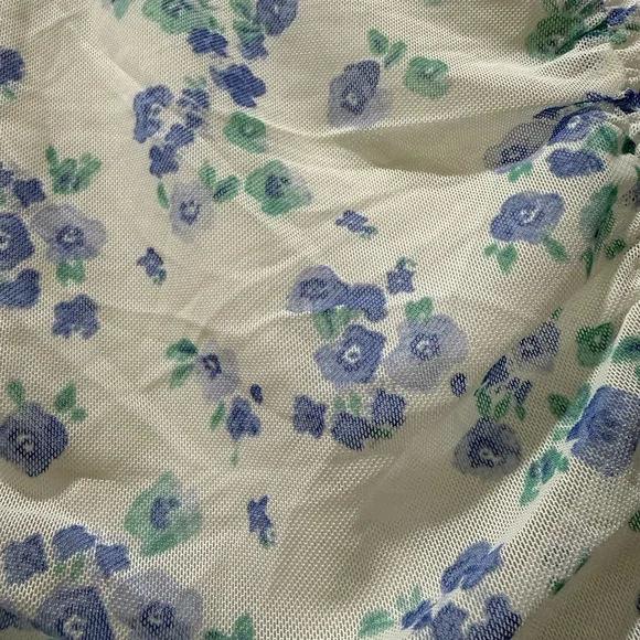 Sienna Sky Floral Ruched Blouse - White and Blue - Picture 2 of 5